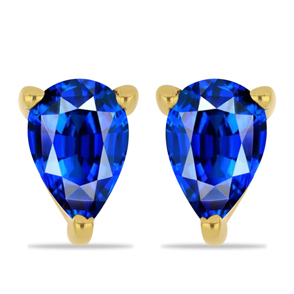 Cercei din Argint 925 Placat cu Aur ( 0.78 grame ) cu Safir Albastru Australian 1.09 Carate