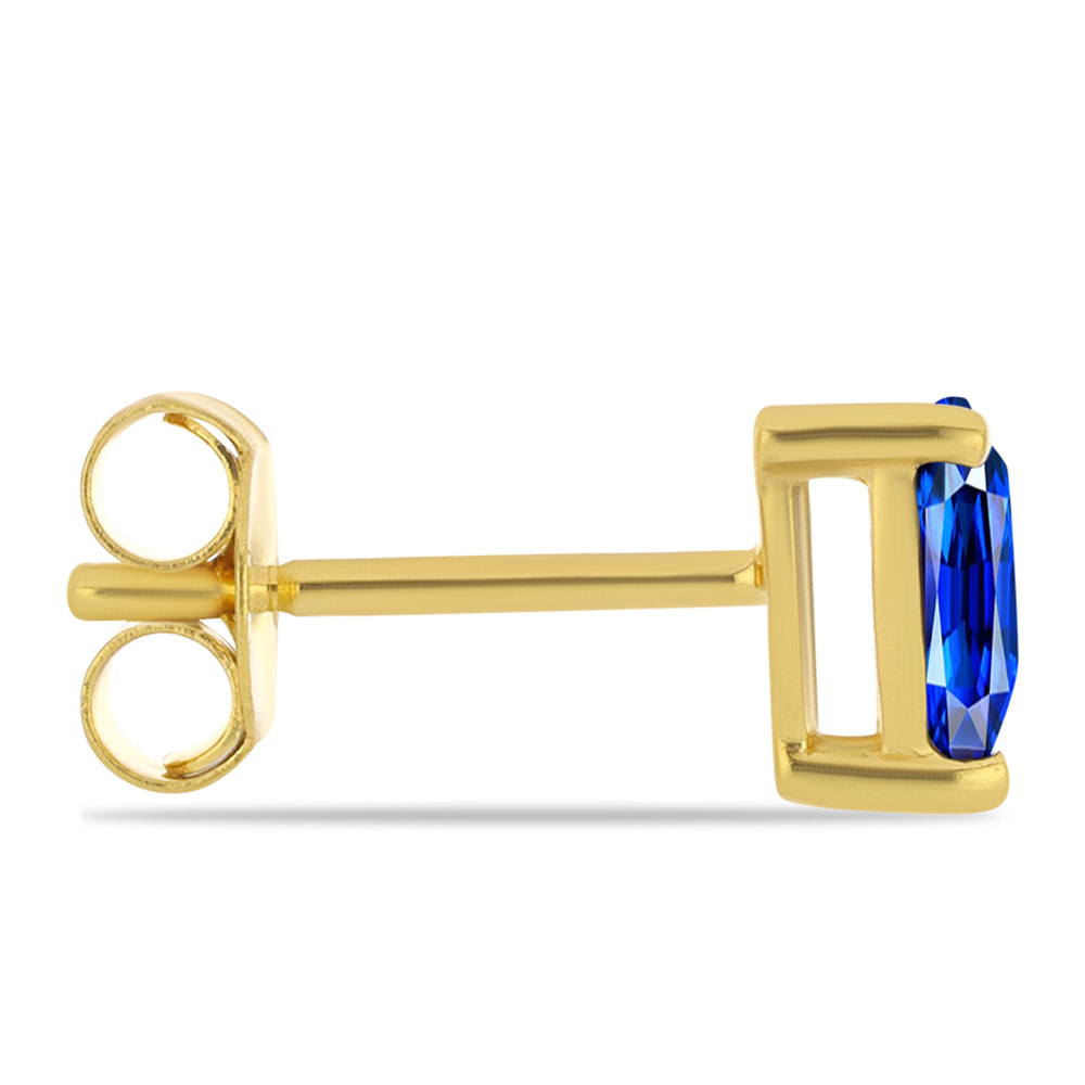 Cercei din Argint 925 Placat cu Aur ( 0.78 grame ) cu Safir Albastru Australian 1.09 Carate 2 