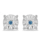 Cercei din Argint 925 ( 1.14 grame ) cu Diamant Albastru 0.02 Carate