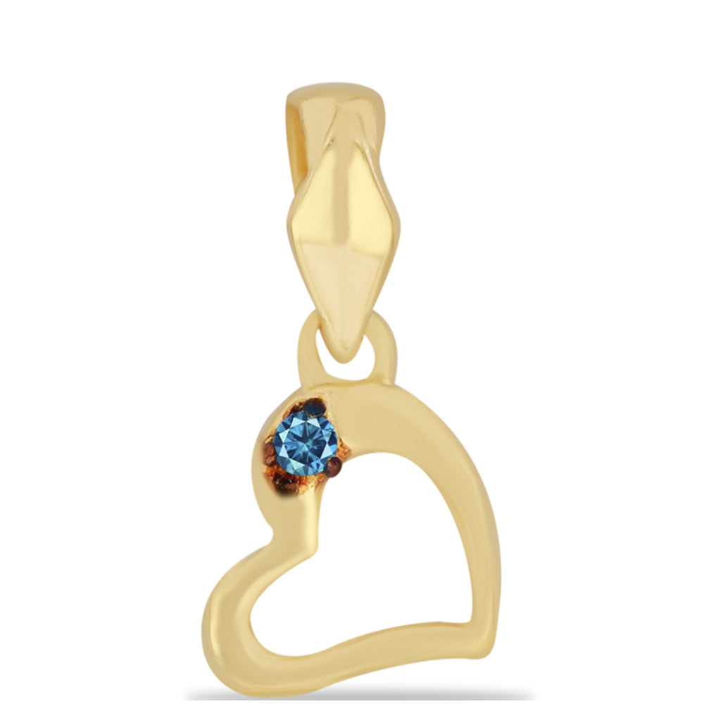 Pandantiv din Argint 925 Placat cu Aur ( 0.6 grame ) cu Diamant Albastru 0.01 Carate