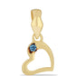 Pandantiv din Argint 925 Placat cu Aur ( 0.6 grame ) cu Diamant Albastru 0.01 Carate