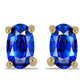 Cercei din Argint 925 Placat cu Aur ( 0.7 grame ) cu Safir Albastru Australian 0.75 Carate