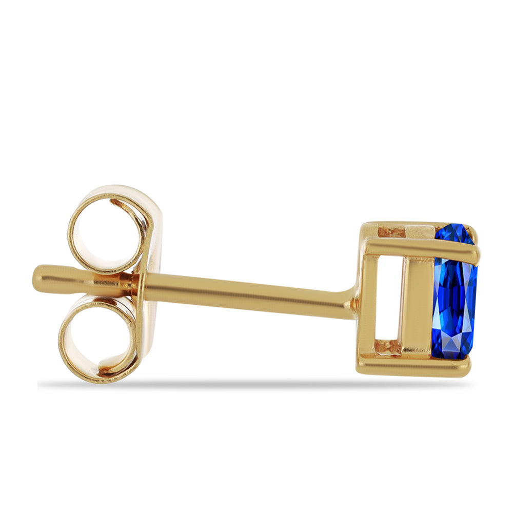Cercei din Argint 925 Placat cu Aur ( 0.7 grame ) cu Safir Albastru Australian 0.75 Carate