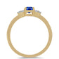 Inel din Argint 925 Placat cu Aur ( 1.78 grame ) cu Safir Albastru Australian și Topaz Alb 0.71 Carate