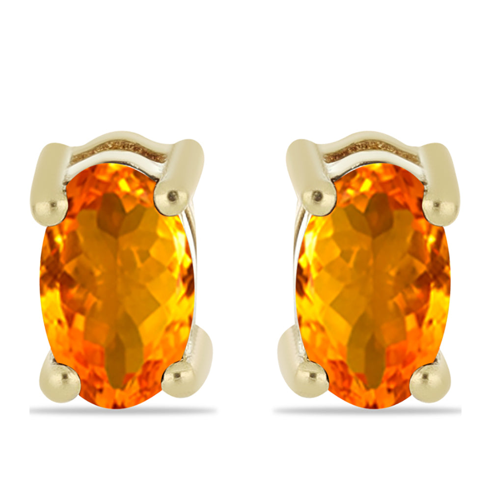 Set din Argint 925 Placat cu Aur ( 2.14 grame ) cu Granat Barton și Citrin Ural 1.41 Carate ( Cercei ) 2 