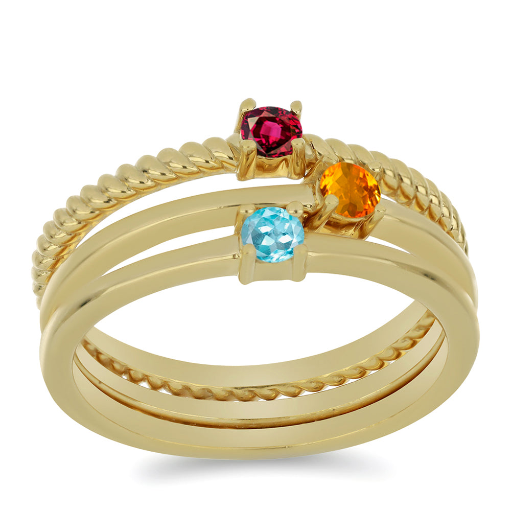 Set din Argint 925 Placat cu Aur ( 4.56 grame ) cu Granat Barton și Citrin Ural 0.39 Carate ( Inel ) 3 