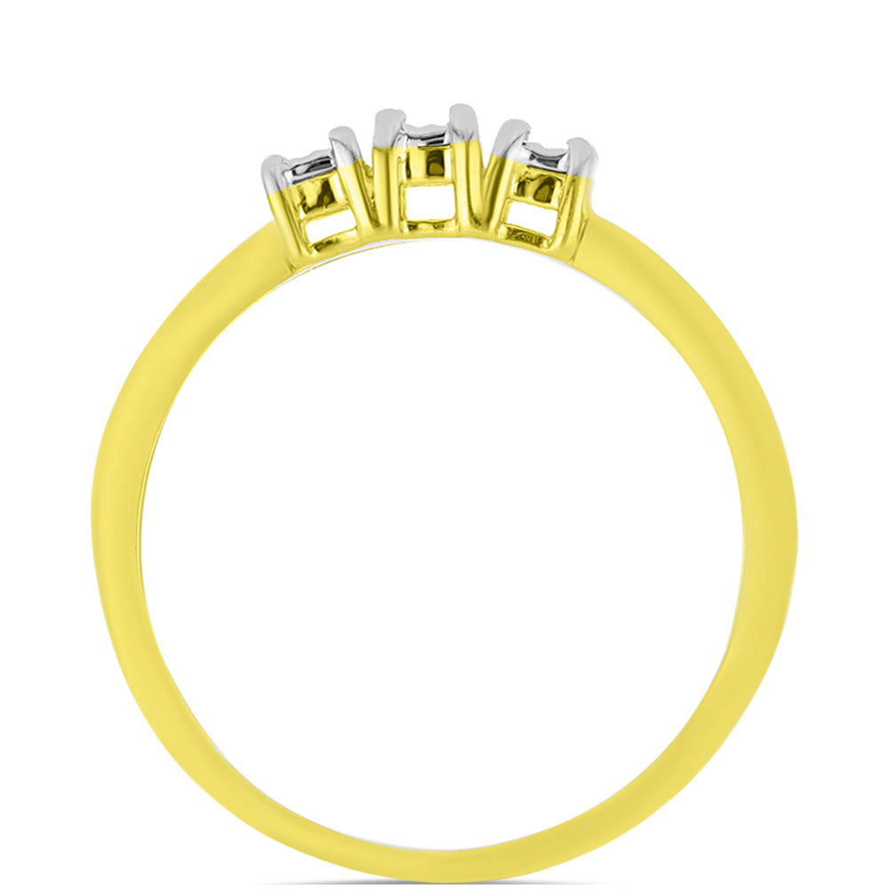 Inel din Argint 925 Placat cu Aur ( 1.44 grame ) cu Diamant Alb 0.02 Carate