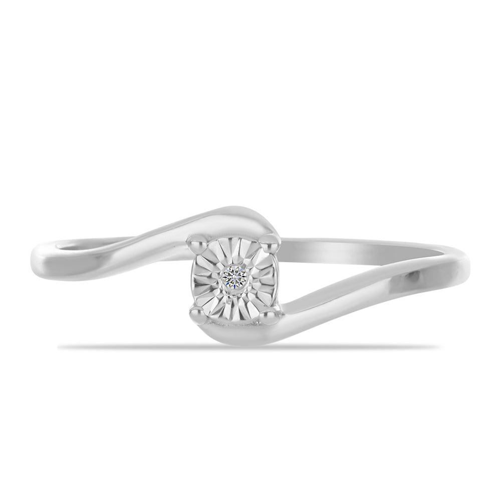 Inel din Argint 925 ( 1.71 grame ) cu Diamant Alb 0.01 Carate 1 