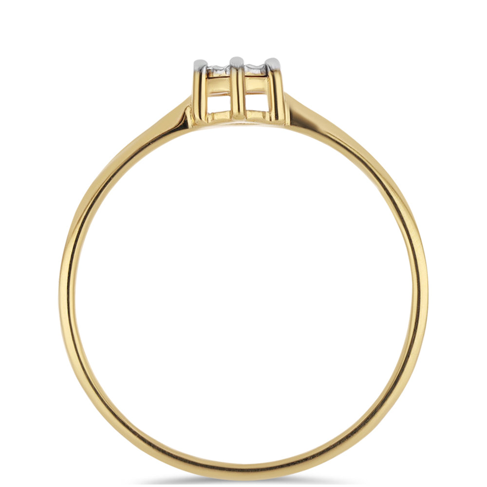 Inel din Argint 925 Placat cu Aur ( 1.73 grame ) cu Diamant Alb 0.01 Carate