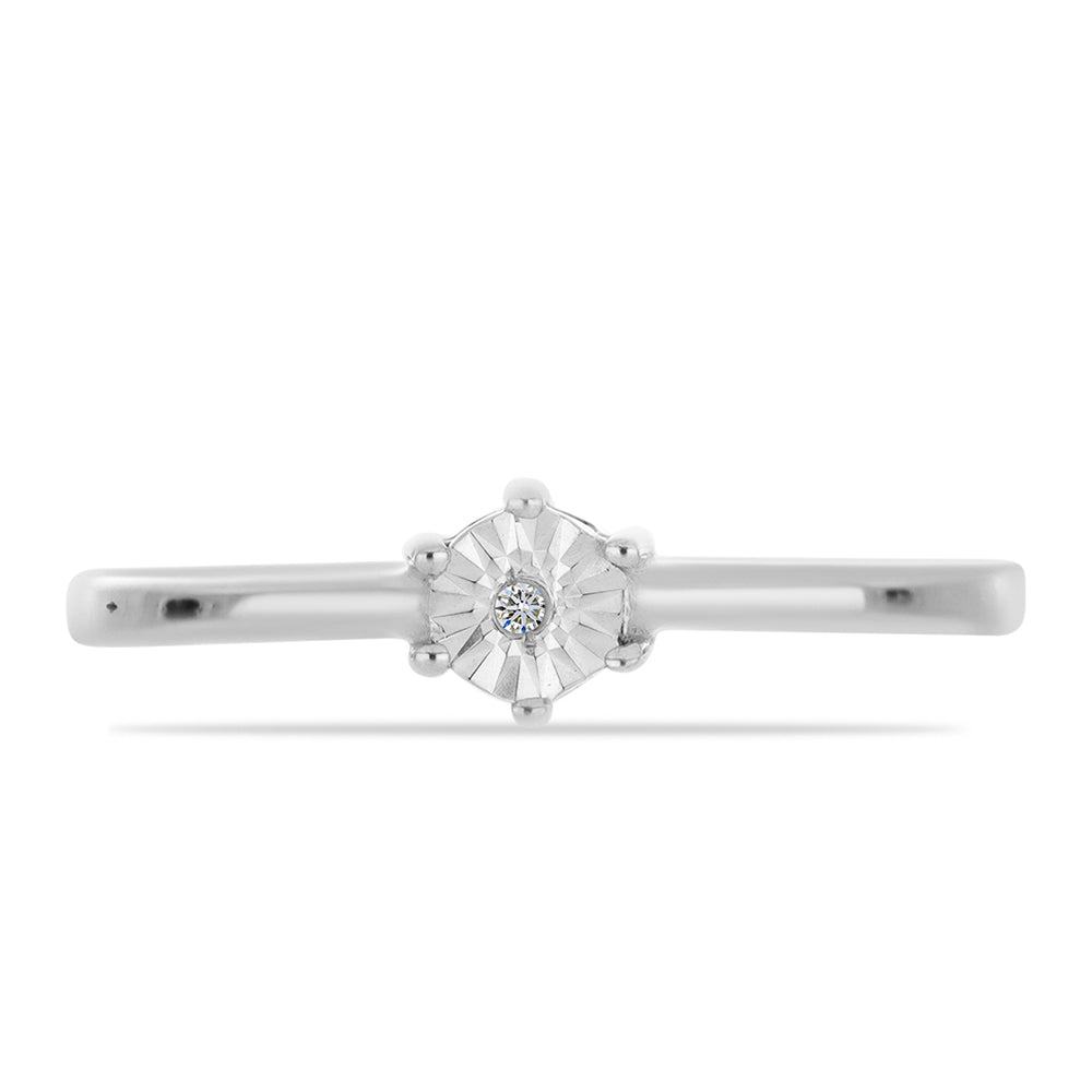 Inel din Argint 925 ( 1.56 grame ) cu Diamant Alb 0.01 Carate 1 