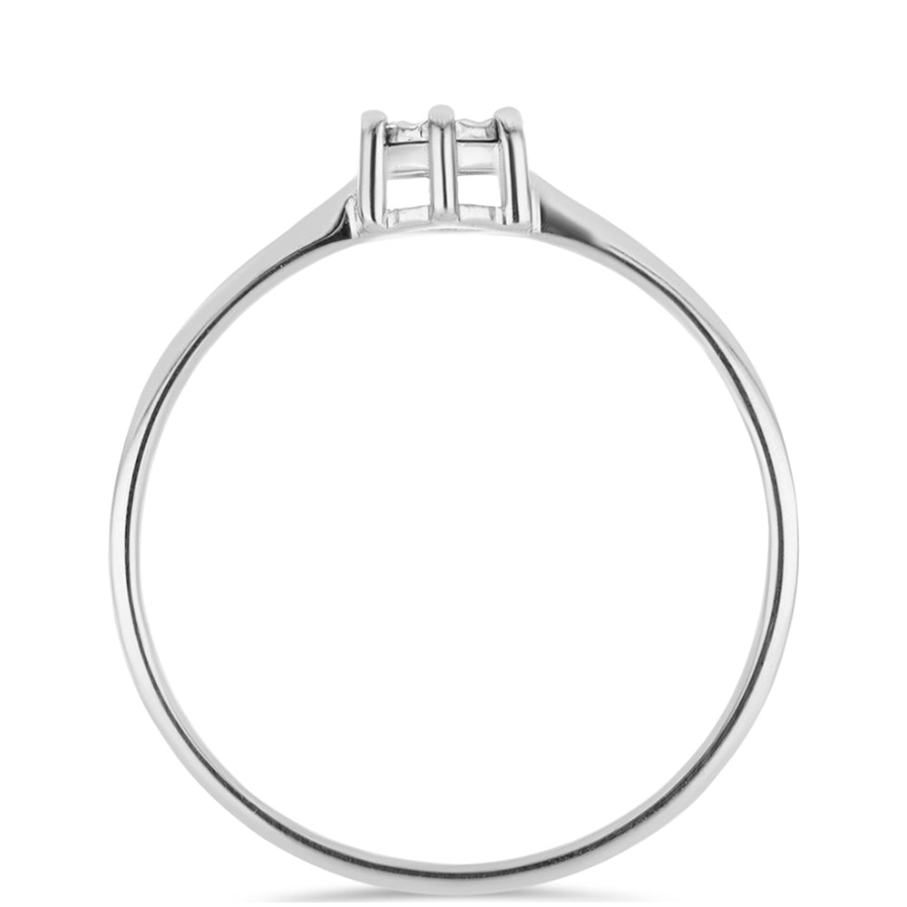 Inel din Argint 925 ( 1.56 grame ) cu Diamant Alb 0.01 Carate 2 