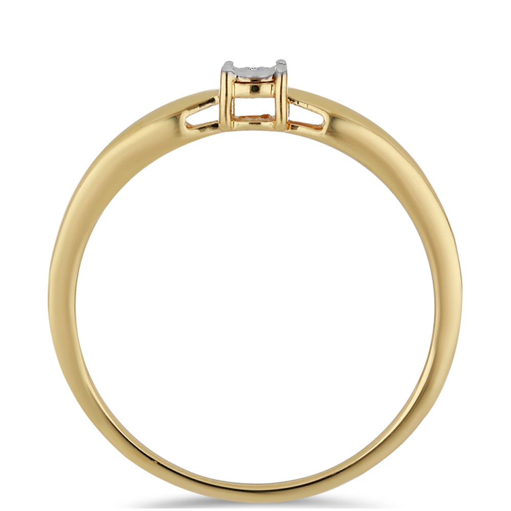 Inel din Argint 925 Placat cu Aur ( 2.27 grame ) cu Diamant Alb 0.01 Carate