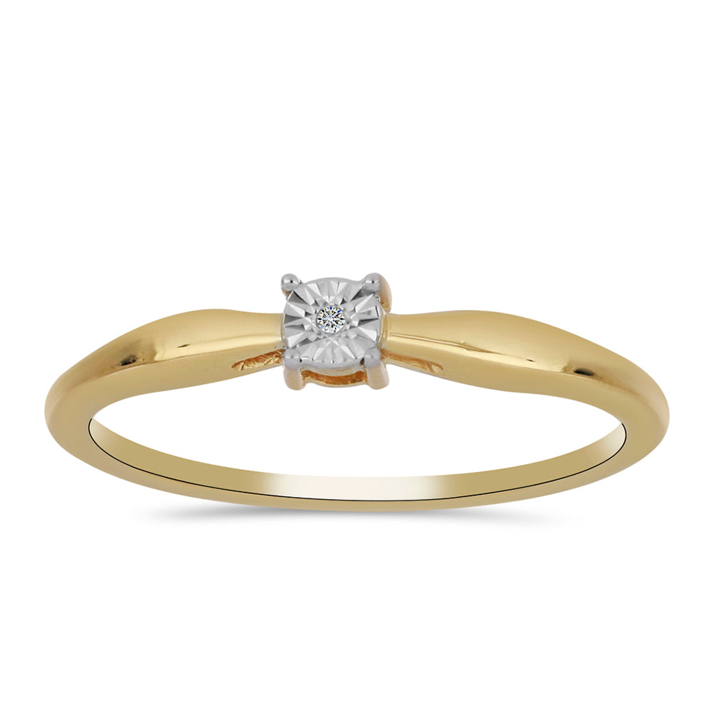 Inel din Argint 925 Placat cu Aur ( 2.27 grame ) cu Diamant Alb 0.01 Carate