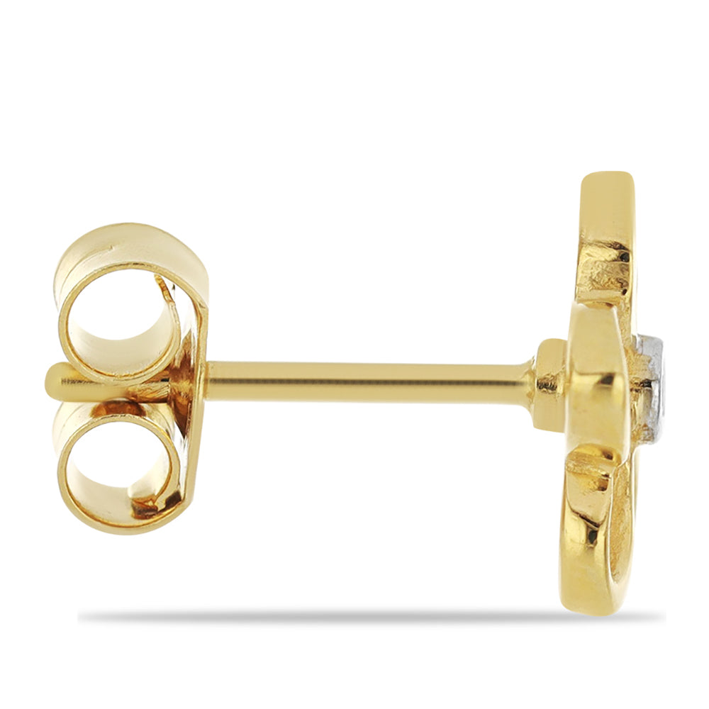 Cercei din Argint 925 Placat cu Aur ( 1.61 grame ) cu Diamant Alb 0.02 Carate 2 