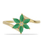 Inel din Argint 925 Placat cu Aur ( 1.62 grame ) cu Smarald Brazilian și Zircon Alb 0.46 Carate