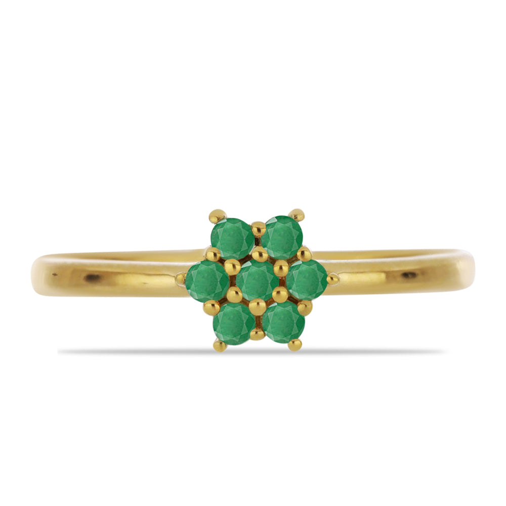 Inel din Argint 925 Placat cu Aur ( 1.64 grame ) cu Smarald Brazilian 0.3 Carate