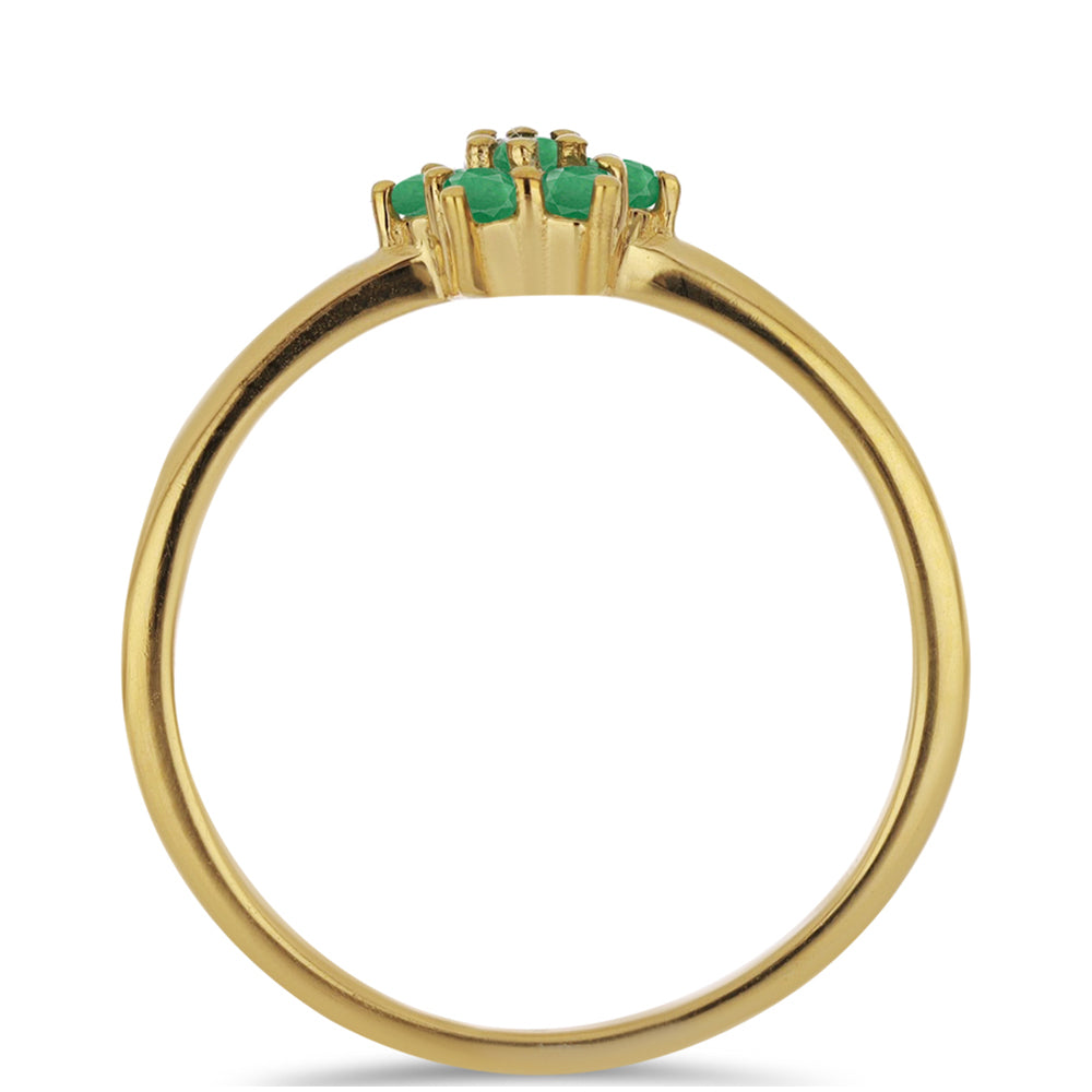 Inel din Argint 925 Placat cu Aur ( 1.64 grame ) cu Smarald Brazilian 0.3 Carate 2 