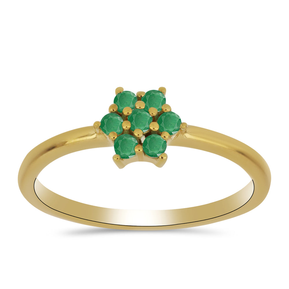 Inel din Argint 925 Placat cu Aur ( 1.64 grame ) cu Smarald Brazilian 0.3 Carate