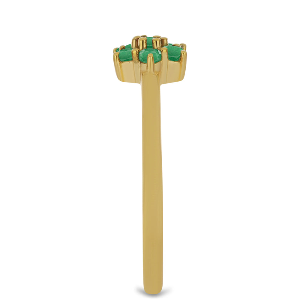 Inel din Argint 925 Placat cu Aur ( 1.64 grame ) cu Smarald Brazilian 0.3 Carate 4 