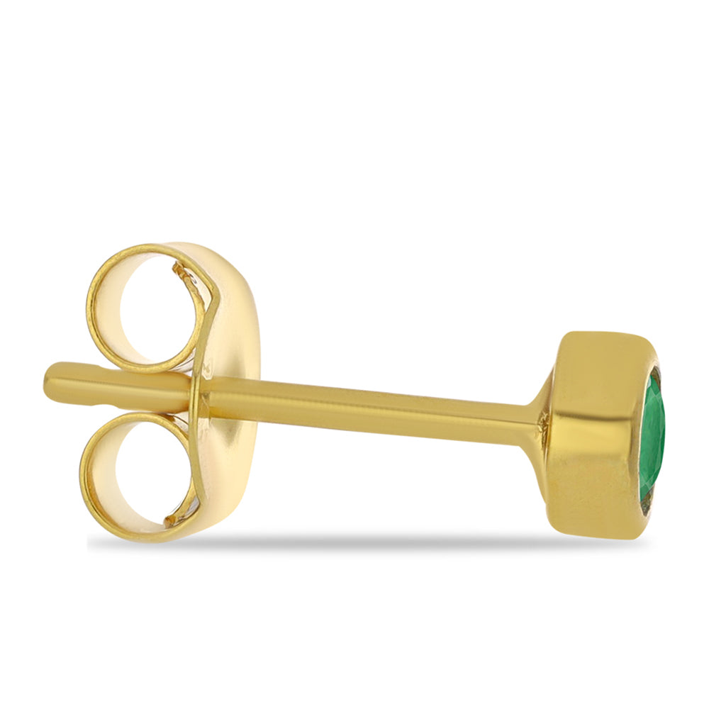 Cercei din Argint 925 Placat cu Aur ( 0.78 grame ) cu Smarald Brazilian 0.3 Carate