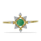 Inel din Argint 925 Placat cu Aur ( 1.72 grame ) cu Smarald Brazilian și Zircon Alb 0.42 Carate