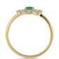 Inel din Argint 925 Placat cu Aur ( 1.72 grame ) cu Smarald Brazilian și Zircon Alb 0.42 Carate