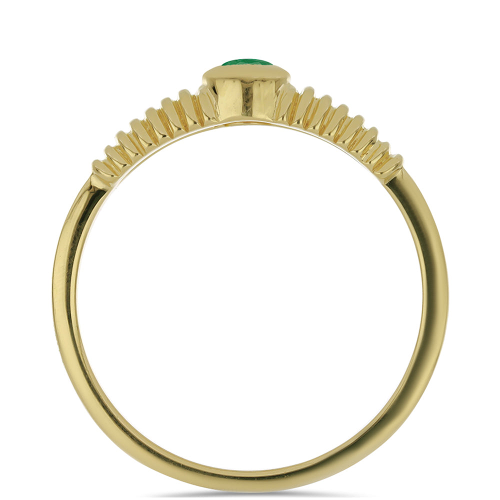 Inel din Argint 925 Placat cu Aur ( 2.32 grame ) cu Smarald Brazilian 0.12 Carate 3 