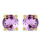 Cercei din Argint 925 Placat cu Aur ( 0.7 grame ) cu Ametist Rose de France 0.46 Carate