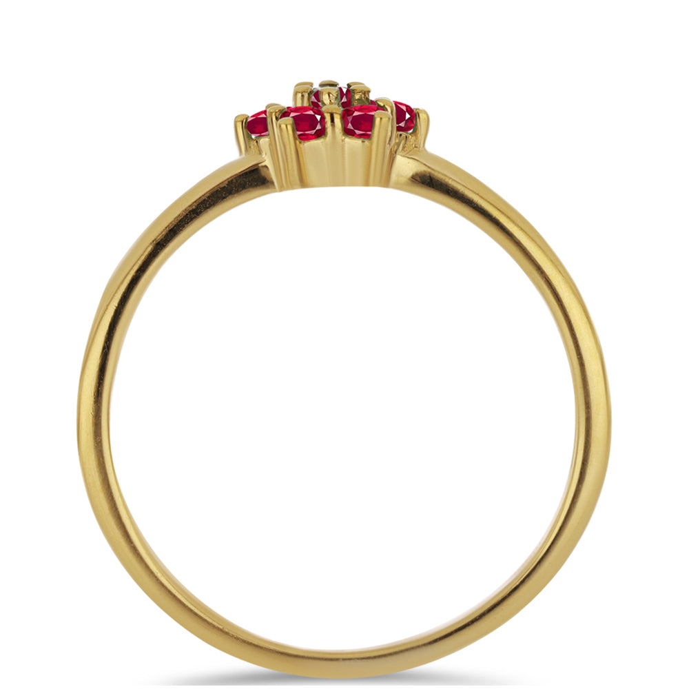 Inel din Argint 925 Placat cu Aur ( 1.58 grame ) cu Rubin Malagasy 0.4 Carate 2 