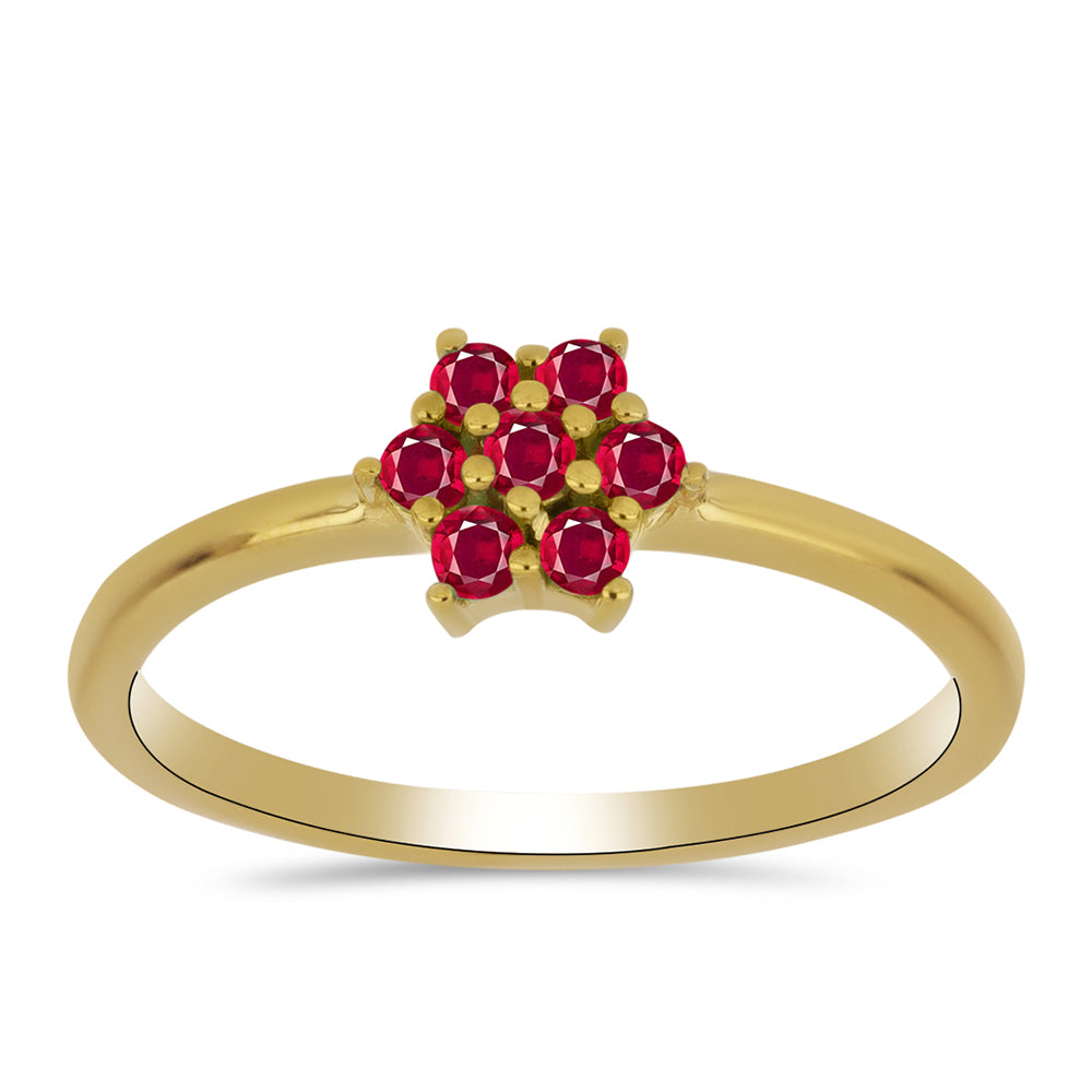 Inel din Argint 925 Placat cu Aur ( 1.58 grame ) cu Rubin Malagasy 0.4 Carate 3 