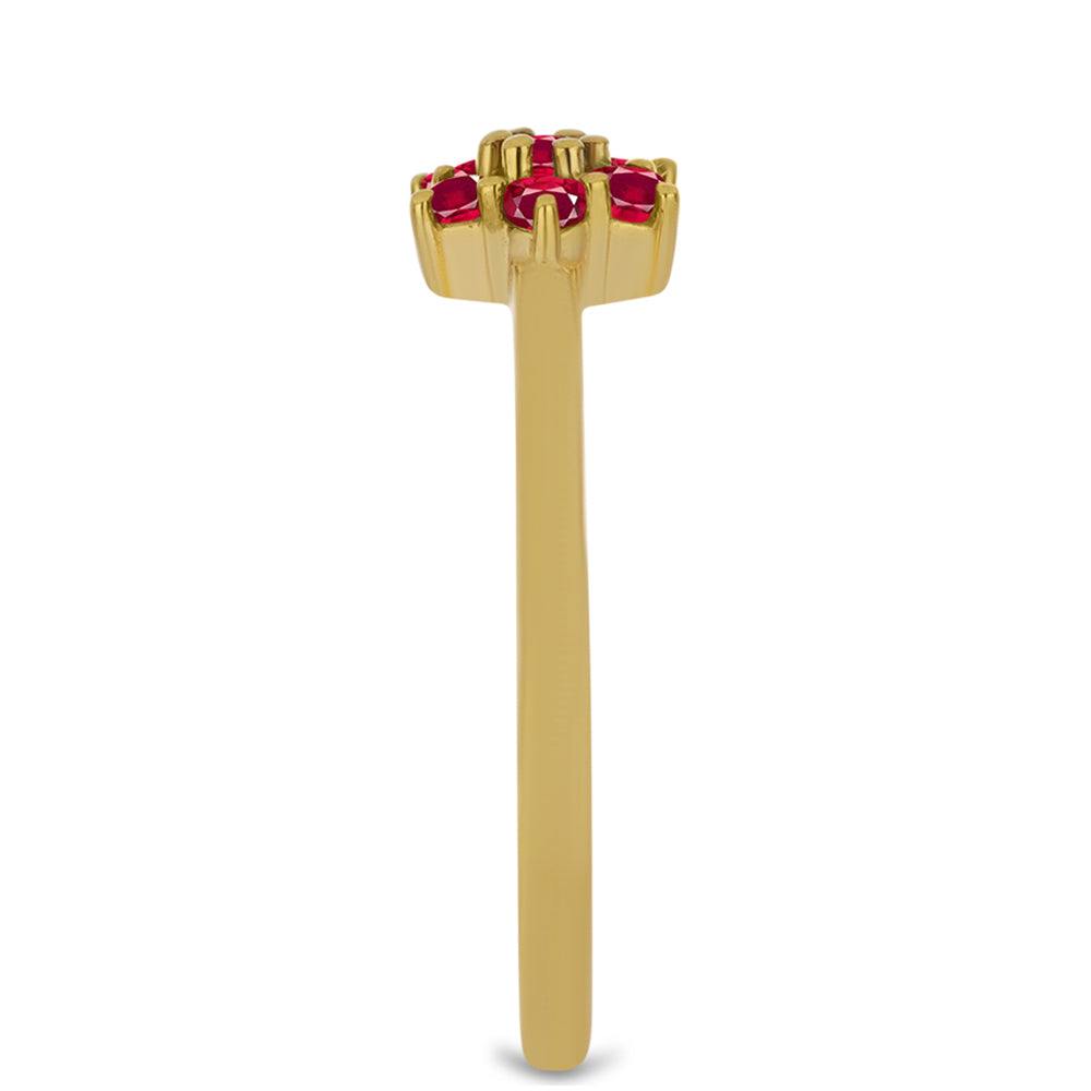 Inel din Argint 925 Placat cu Aur ( 1.58 grame ) cu Rubin Malagasy 0.4 Carate