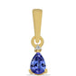 Pandantiv din Argint 925 Placat cu Aur ( 0.64 grame ) cu Tanzanit și Diamant Alb 0.52 Carate