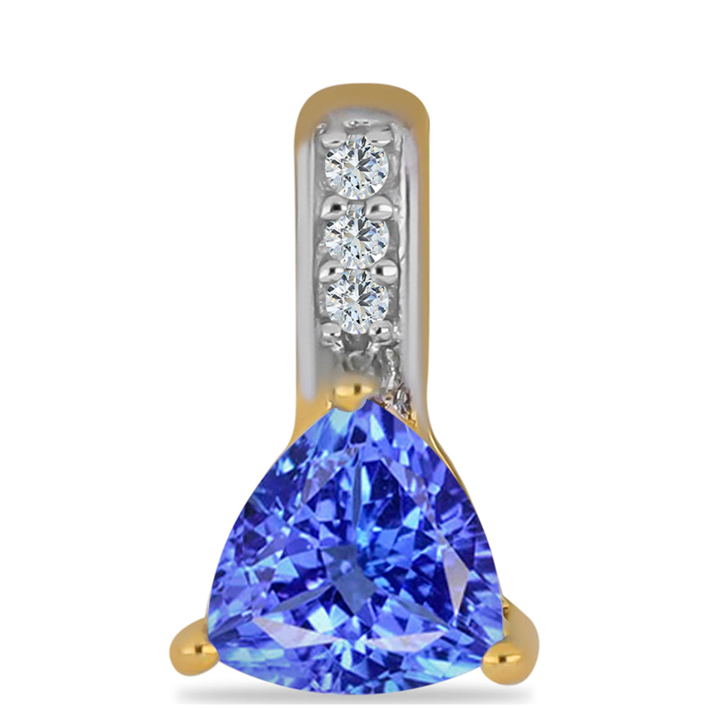 Pandantiv din Argint 925 Placat cu Aur ( 0.41 grame ) cu Tanzanit și Zircon Alb 0.5 Carate