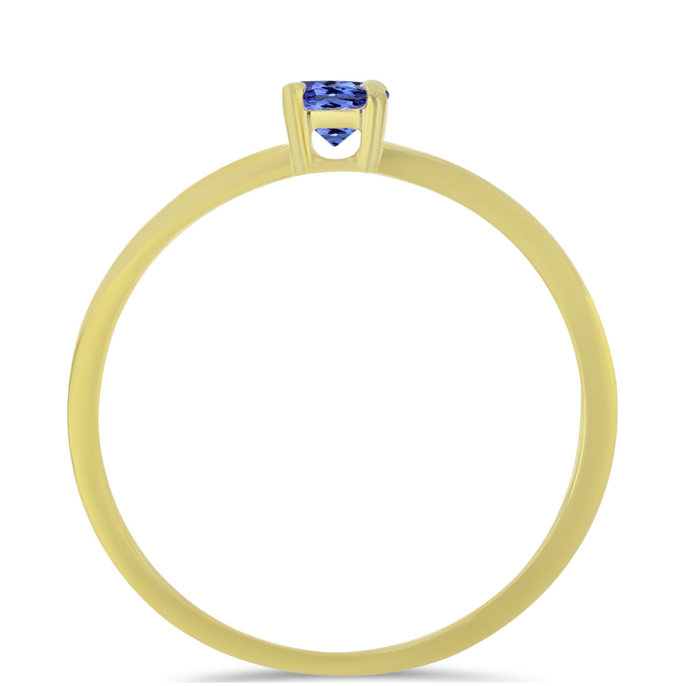 Inel din Argint 925 Placat cu Aur ( 1 grame ) cu Tanzanit 0.27 Carate 2 