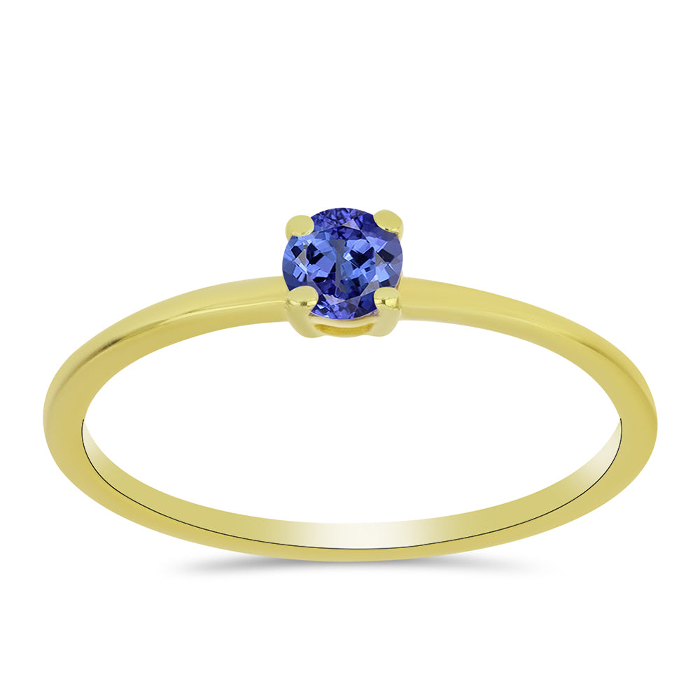 Inel din Argint 925 Placat cu Aur ( 1 grame ) cu Tanzanit 0.27 Carate 3 