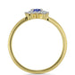 Inel din Argint 925 Placat cu Aur ( 1.5 grame ) cu Tanzanit și Zircon Alb 0.41 Carate