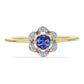 Inel din Argint 925 Placat cu Aur ( 1.29 grame ) cu Tanzanit și Zircon Alb 0.39 Carate