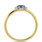 Inel din Argint 925 Placat cu Aur ( 1.29 grame ) cu Tanzanit și Zircon Alb 0.39 Carate