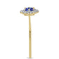 Inel din Argint 925 Placat cu Aur ( 1.29 grame ) cu Tanzanit și Zircon Alb 0.39 Carate
