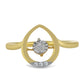 Inel din Argint 925 Placat cu Aur ( 2.56 grame ) cu Diamant Alb și Zircon Alb 0.05 Carate