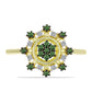 Inel din Argint 925 Placat cu Aur ( 2.27 grame ) cu Diamant Verde și Diamant Alb 0.26 Carate