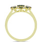 Inel din Argint 925 Placat cu Aur ( 2.27 grame ) cu Diamant Verde și Diamant Alb 0.26 Carate