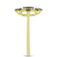 Inel din Argint 925 Placat cu Aur ( 2.27 grame ) cu Diamant Verde și Diamant Alb 0.26 Carate