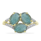Inel din Argint 925 Placat cu Aur ( 2.36 grame ) cu Labradorit și Topaz Alb 2.7 Carate