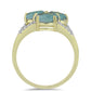 Inel din Argint 925 Placat cu Aur ( 2.36 grame ) cu Labradorit și Topaz Alb 2.7 Carate