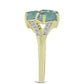 Inel din Argint 925 Placat cu Aur ( 2.36 grame ) cu Labradorit și Topaz Alb 2.7 Carate