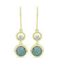Cercei din Argint 925 Placat cu Aur ( 3.12 grame ) cu Labradorit și Topaz Alb 2.37 Carate