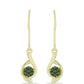 Cercei din Argint 925 Placat cu Aur ( 2.16 grame ) cu Diamant Verde 0.14 Carate