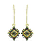 Cercei din Argint 925 Placat cu Aur ( 2.31 grame ) cu Diamant Verde 0.2 Carate