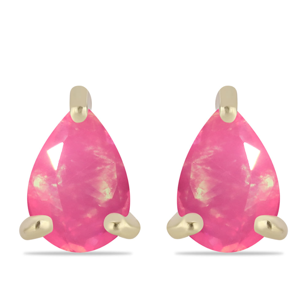 Cercei din Argint 925 Placat cu Aur ( 0.94 grame ) cu Opal Etiopian Roz Lega Dembi 0.47 Carate 1 